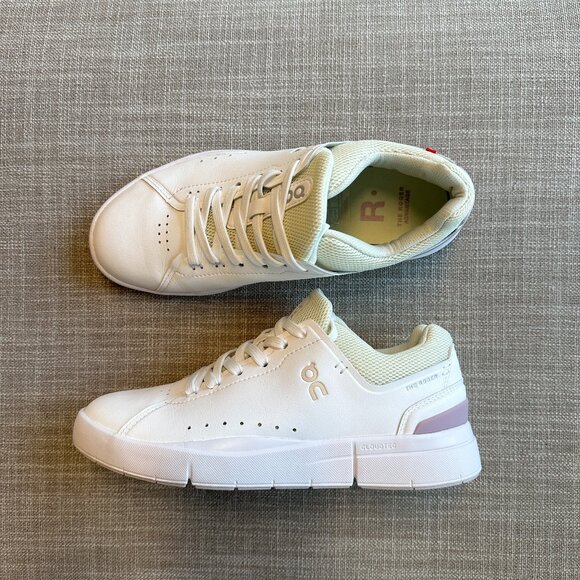 On Running Women's Athletic Shoes in Cream and White - Picture 1 of 5